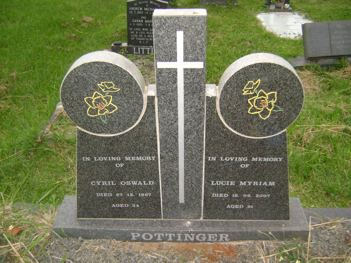 POTTINGER Cyril Oswald -1967 &amp; Lucie Myriam 2007