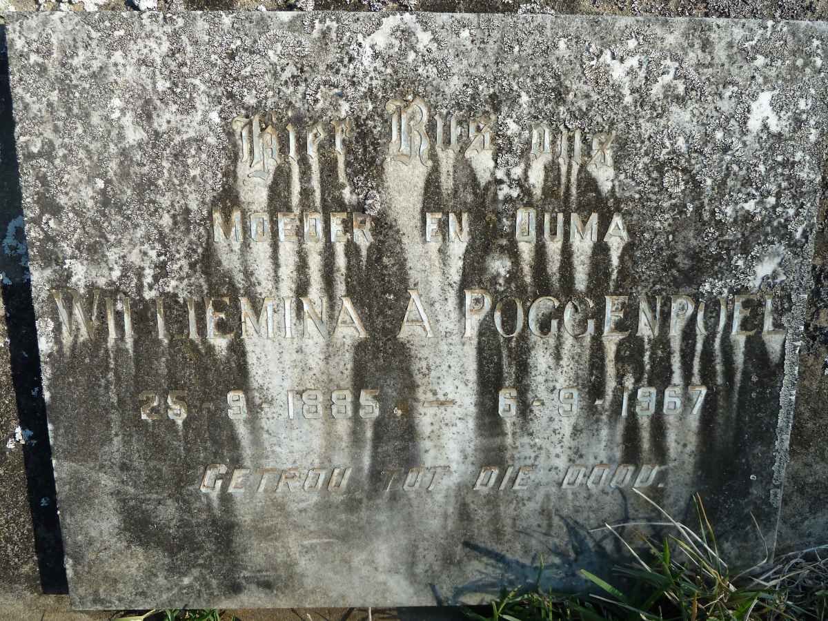 POGGENPOEL Wilhelmina A. 1885-1967