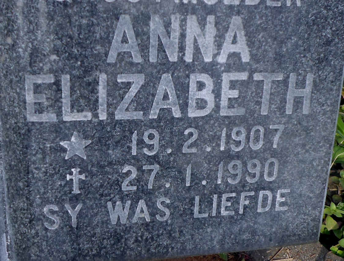 POEL Anna Eilizabeth, van der 1907-1990