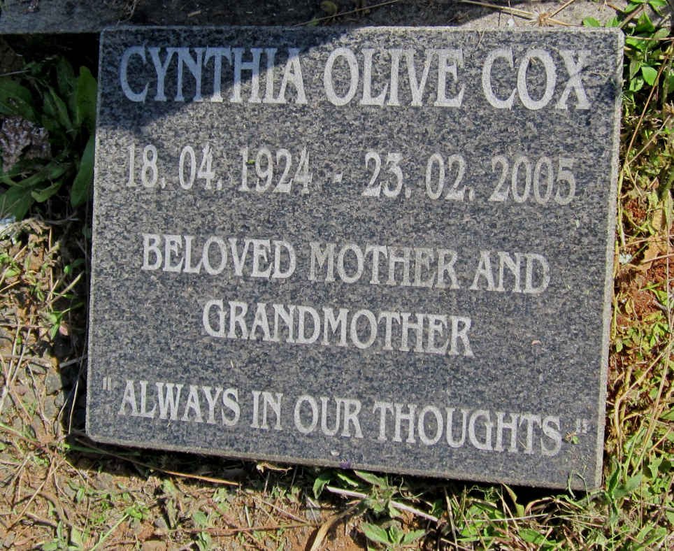 COX Cynthia Olive 1924-2005