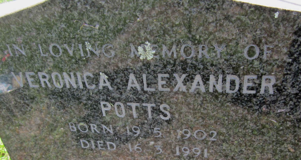 POTTS Veronica Alexander 1902-1991