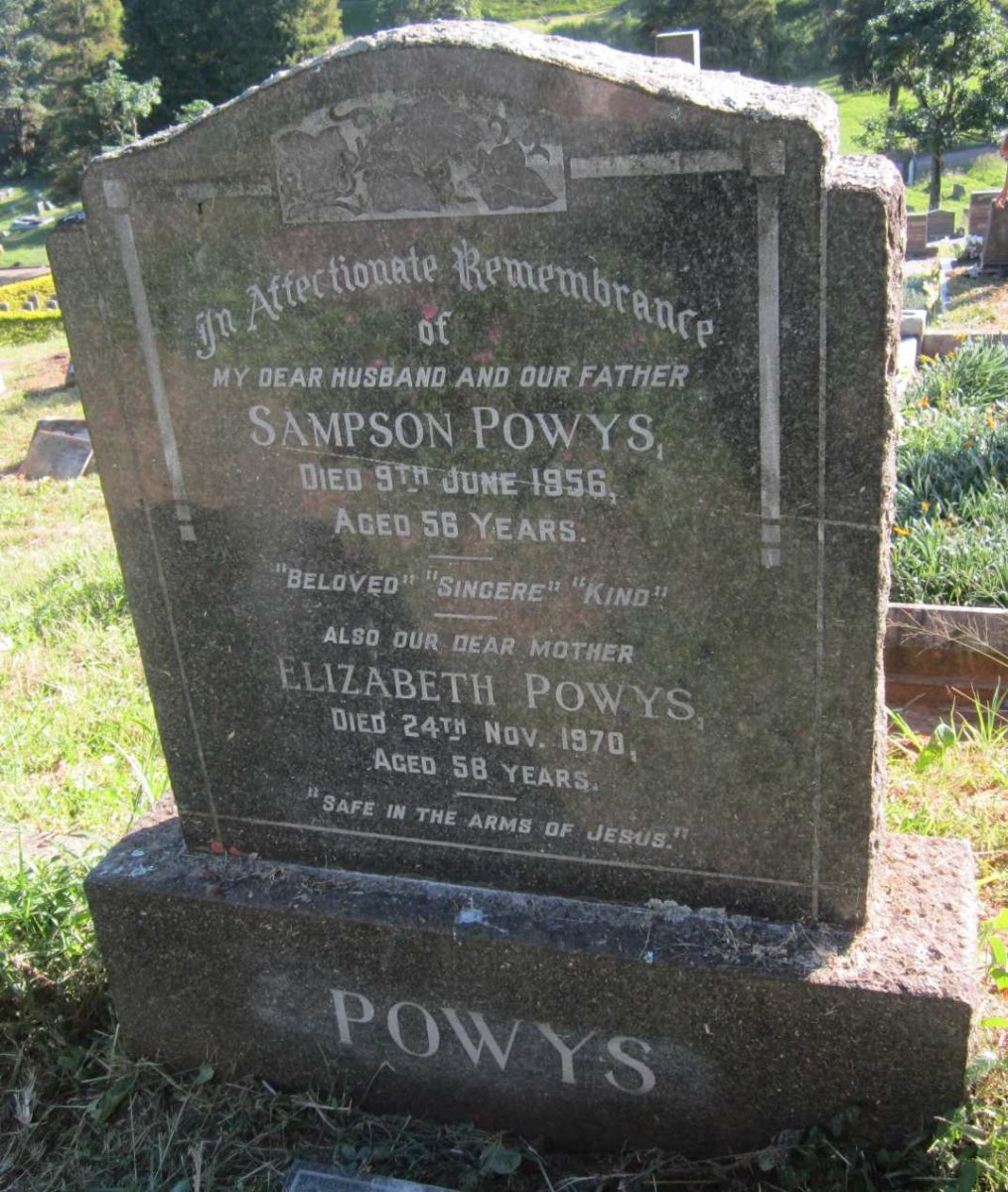 POWYS Sampson -1956 &amp; Elizabeth -1970