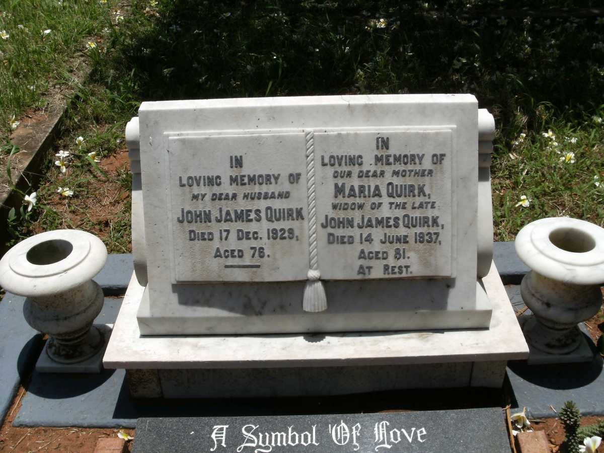 QUIRK John James -1928 &amp; Maria 1856-1937 :: QUIRK Eunice R?tsch formerly ROBINSON -1980