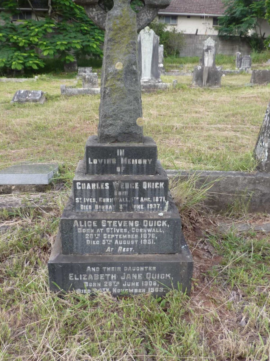 QUICK Charles Wedge 1871-1937 &amp; Alice Stevens 1876-1951 :: QUICK Elizabeth Jane 1906-1963