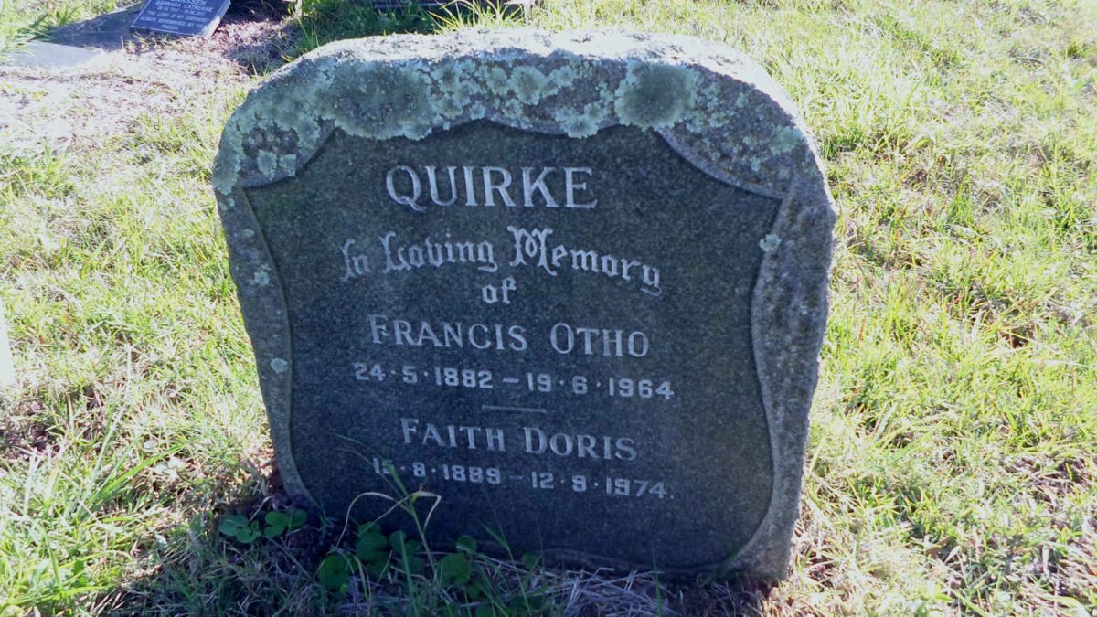 QUIRKE Francis Otho 1882-1964 &amp; Faith Doris 1889-1974