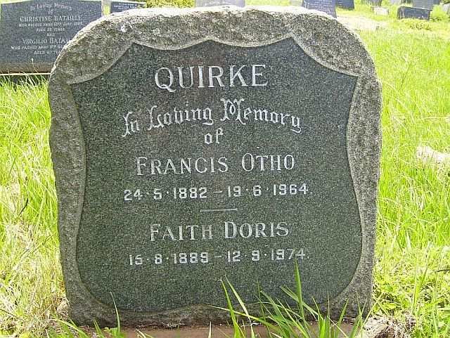 QUIRKE Francis Otho 1882-1964 &amp; Faith Doris 1889-1974