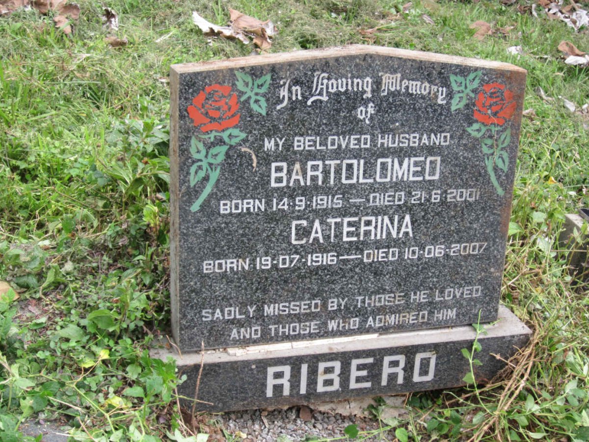 RIBERO Bartolomeo 1915-2001 &amp; Caterina 1916-2007