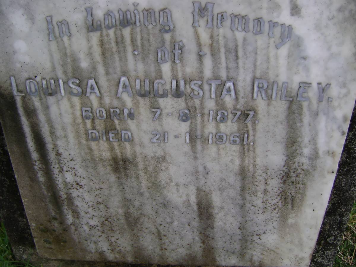 RILEY Louisa Augusta 1877-1961