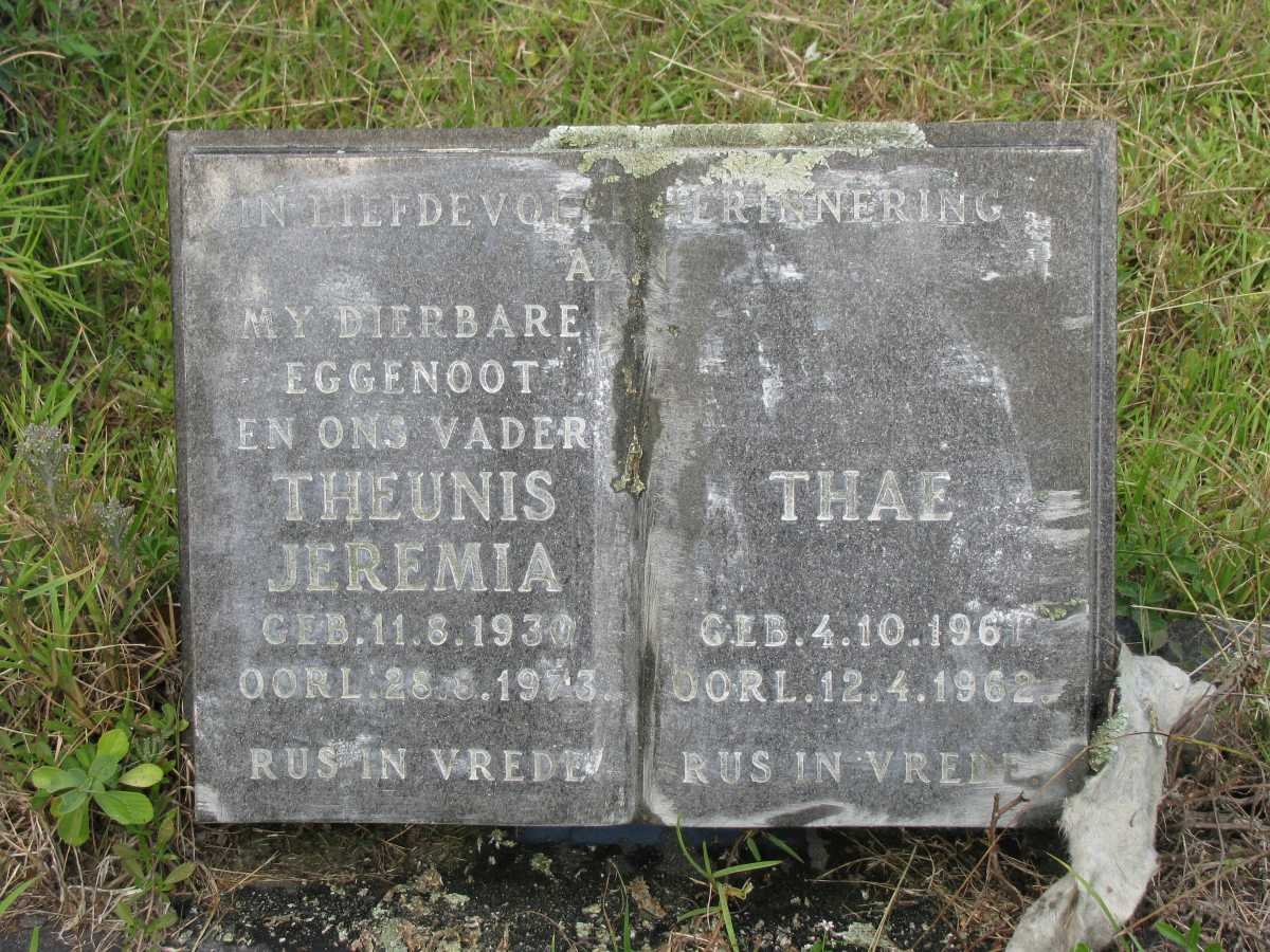 RIEKERT Theunis Jeremia 1930-1973 :: RIEKERT Thea 1961-1962