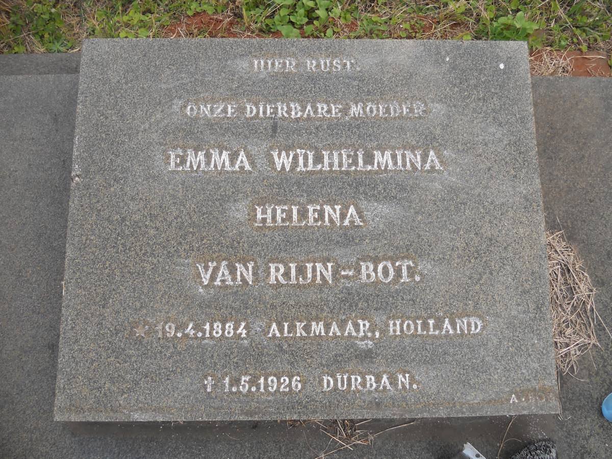 RIJN-BOT Emma Wilhelmina Helena, van 1884-1926