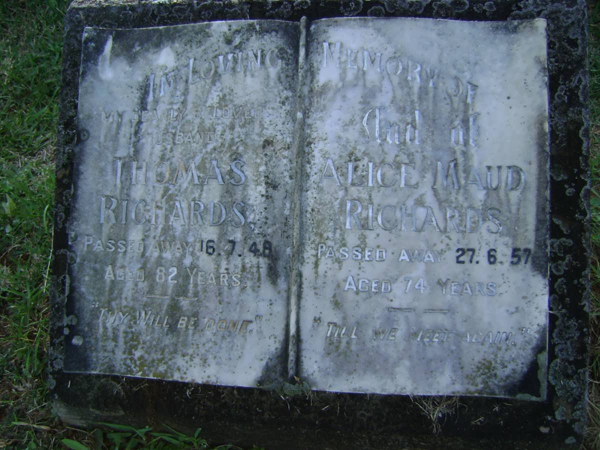 RICHARDS Thomas - 1948 &amp; Alice Maud -1957
