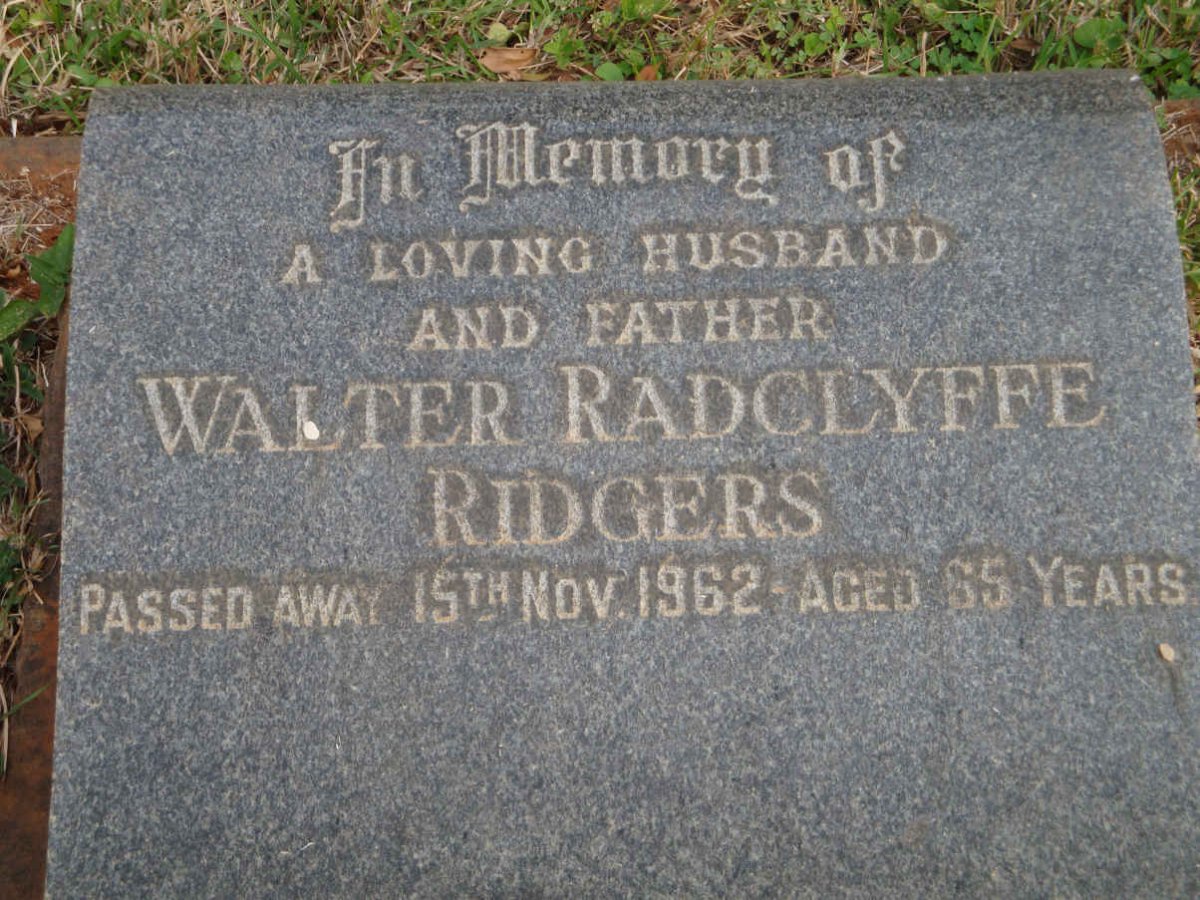 RIDGERS Walter Radclyffe -1962