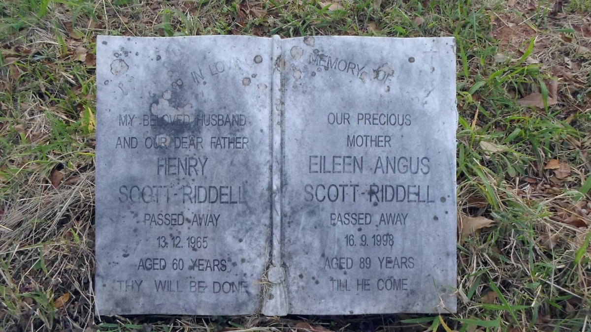 RIDDELL Henry, SCOTT -1965 &amp; Eileen Angus -1998