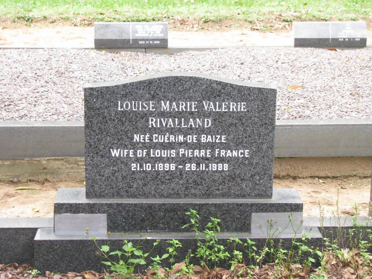 RIVALLAND Louise Marie Valerie nee CUERIN-DE-BAIZE 1896-1988