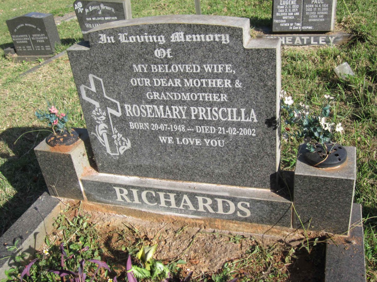RICHARDS Rosemary Priscilla 1948-2002