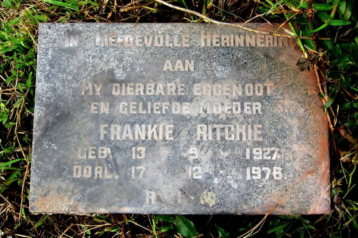 RITCHIE Frans Matthys 1927-1976