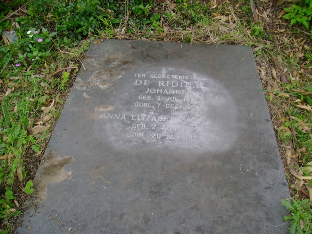 RIDDER Johannes, de 1891-1952 &amp; Anna Elizabeth Johanna 1905-1990
