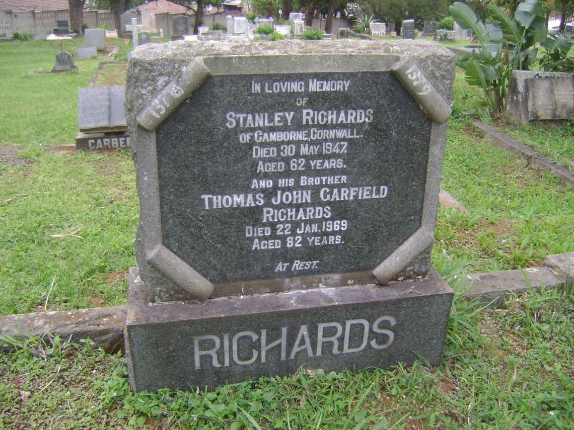 RICHARDS Stanley -1947 :: RICHARDS Thomas John Garfield -1969