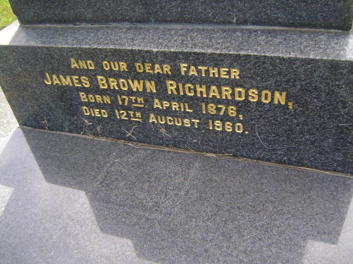 RICHARDSON James Brown 1876-1960 &amp; Sarah Elizabeth 1871-1945 :: RICHARDSON Norman John Marshall 1906-2001