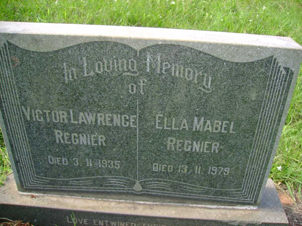 REGNIER Victor Lawrence -1935 &amp; Ella Mabel -1979