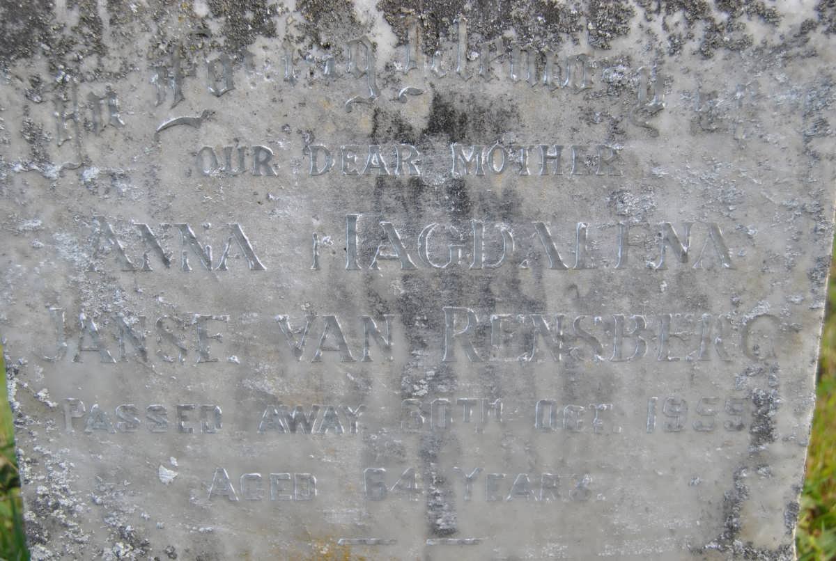 RENSBERG Anna Magdalena, Janse van -1955