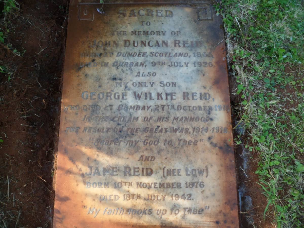 REID John Duncan 1865-1926 &amp; Jane LOW 1876-1942 :: REID George Wilkie -1918