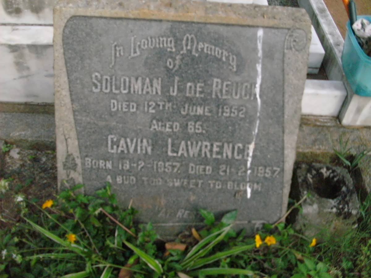 REUCK Soloman J., de -1952 :: LAWRENCE Gavin 1957-1957