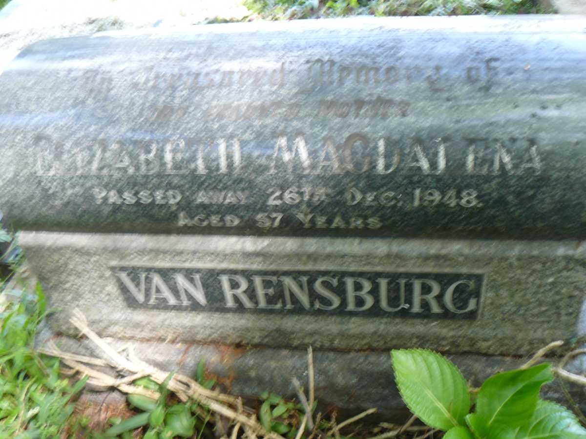 RENSBURG Elizabeth Magdalena, van  -1948