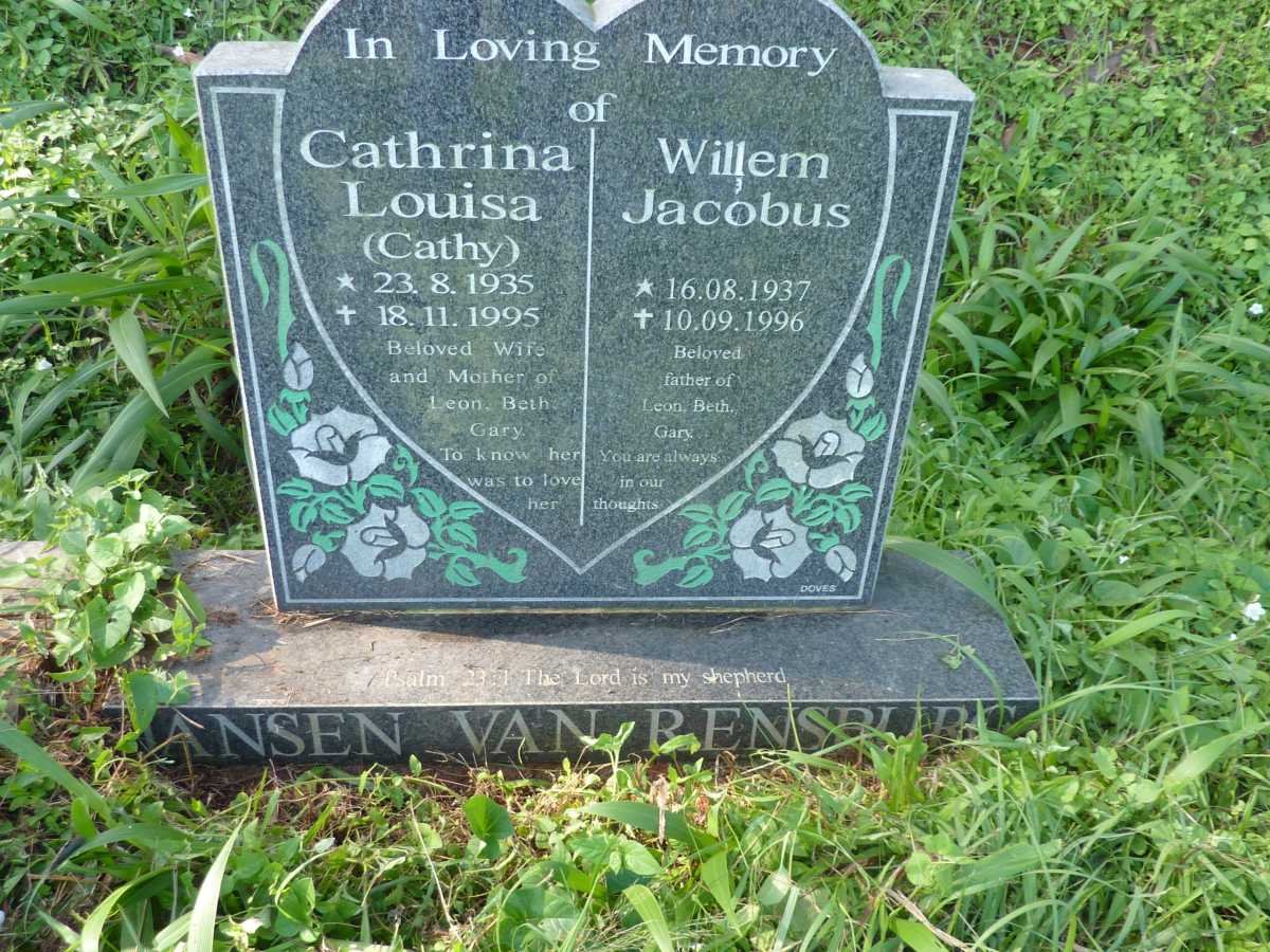 RENSBURG Willem Jacobus, Jansen van 1937-1996 &amp; Cathrina Louisa 1935-1995
