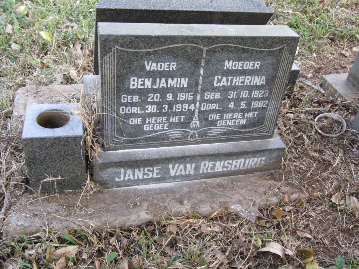 RENSBURG Benjamin, Janse van 1915-1994 &amp; Catherina 1923-1982