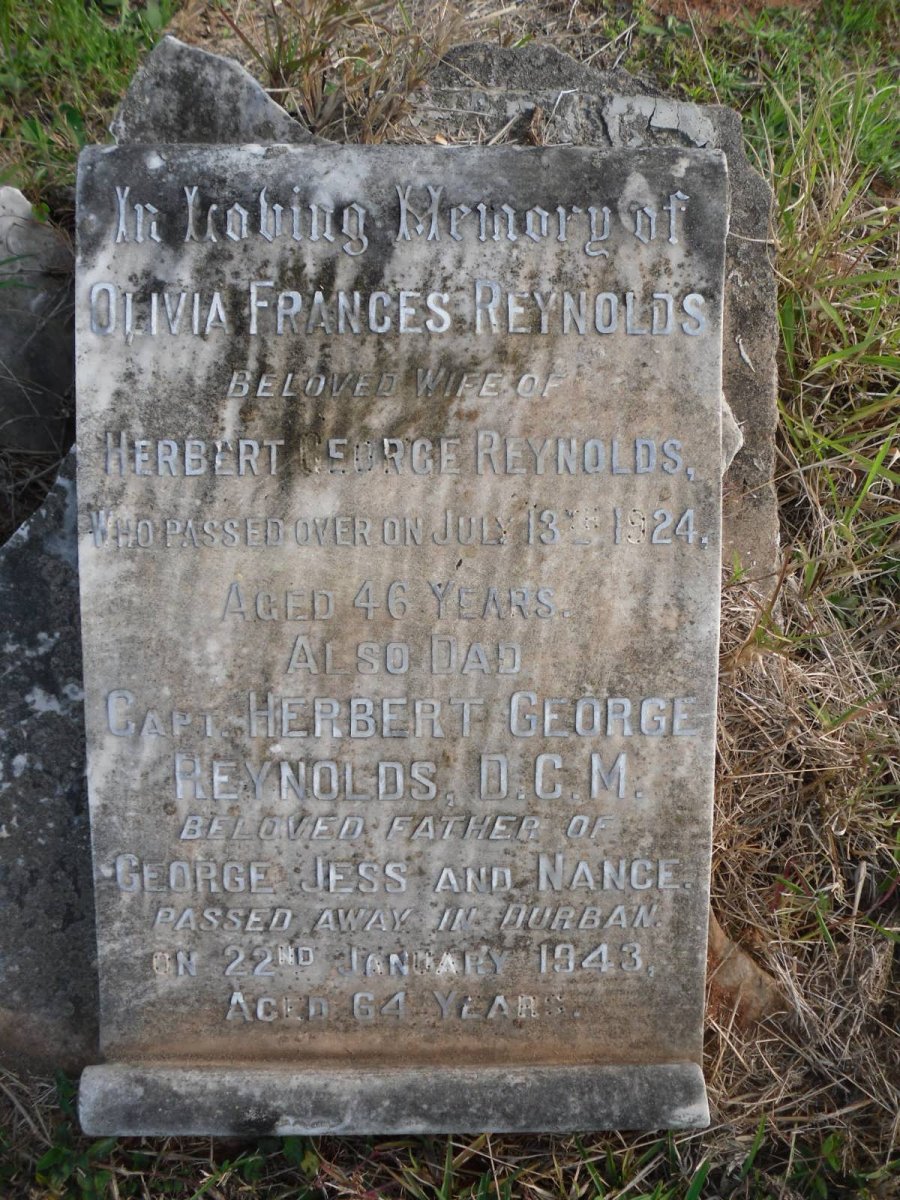 REYNOLDS Herbert George -1943 &amp; Olivia Frances -1924