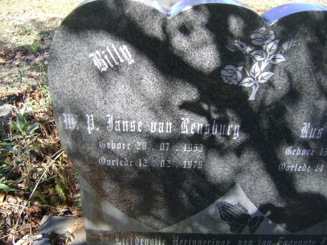 RENSBURG W.P., Janse van 1953-1976 &amp; Linda 1954-2000