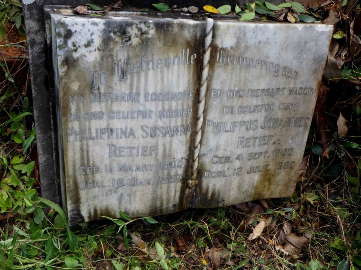 RETIEF Philippus Johannes 1890-1980 &amp; Philippina Susanna 1900-1957