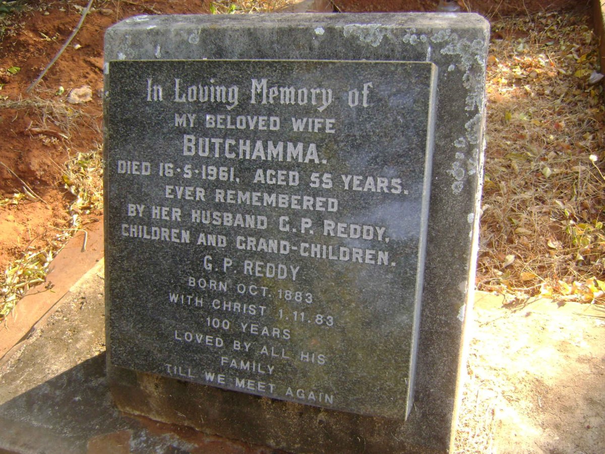 REDDY G.P. 1883-1983 &amp; Butchamma -1961