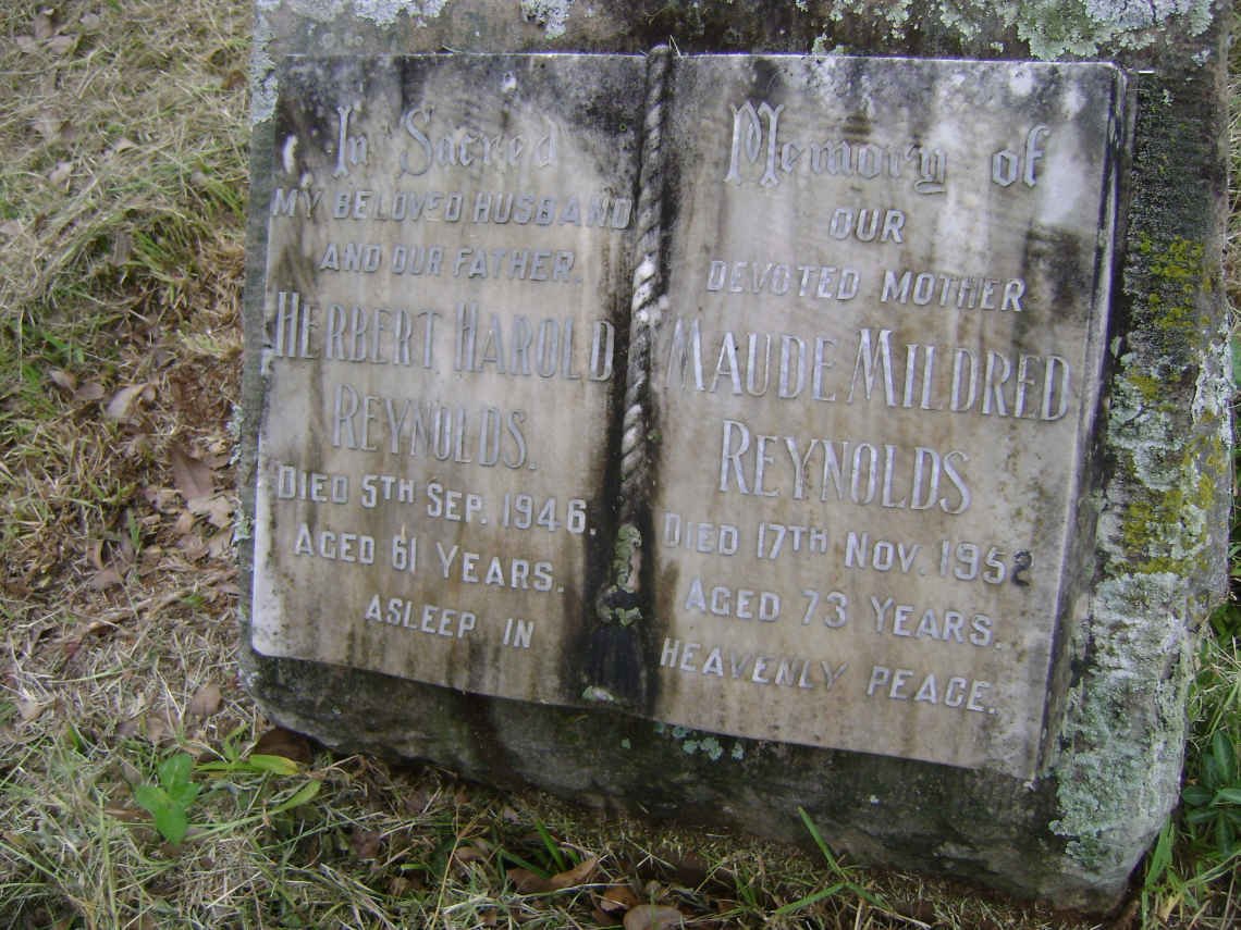 REYNOLDS Herbert Harold -1946 &amp; Maude Mildred -1952