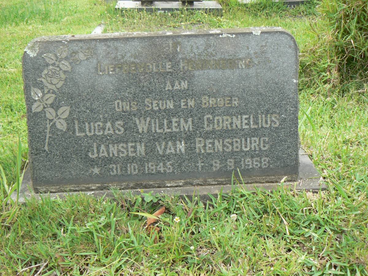 RENSBURG Lucas Willem Cornelius, Jansen van 1945-1968