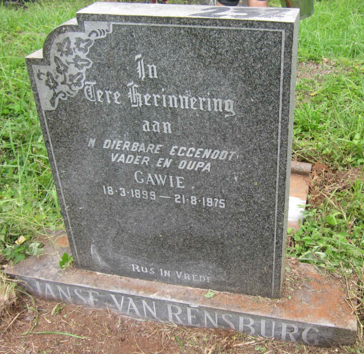 RENSBURG Gawie, Janse van 1899-1975