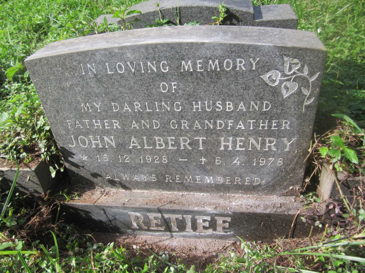 RETIEF Johan Albert Henry 1928-1978