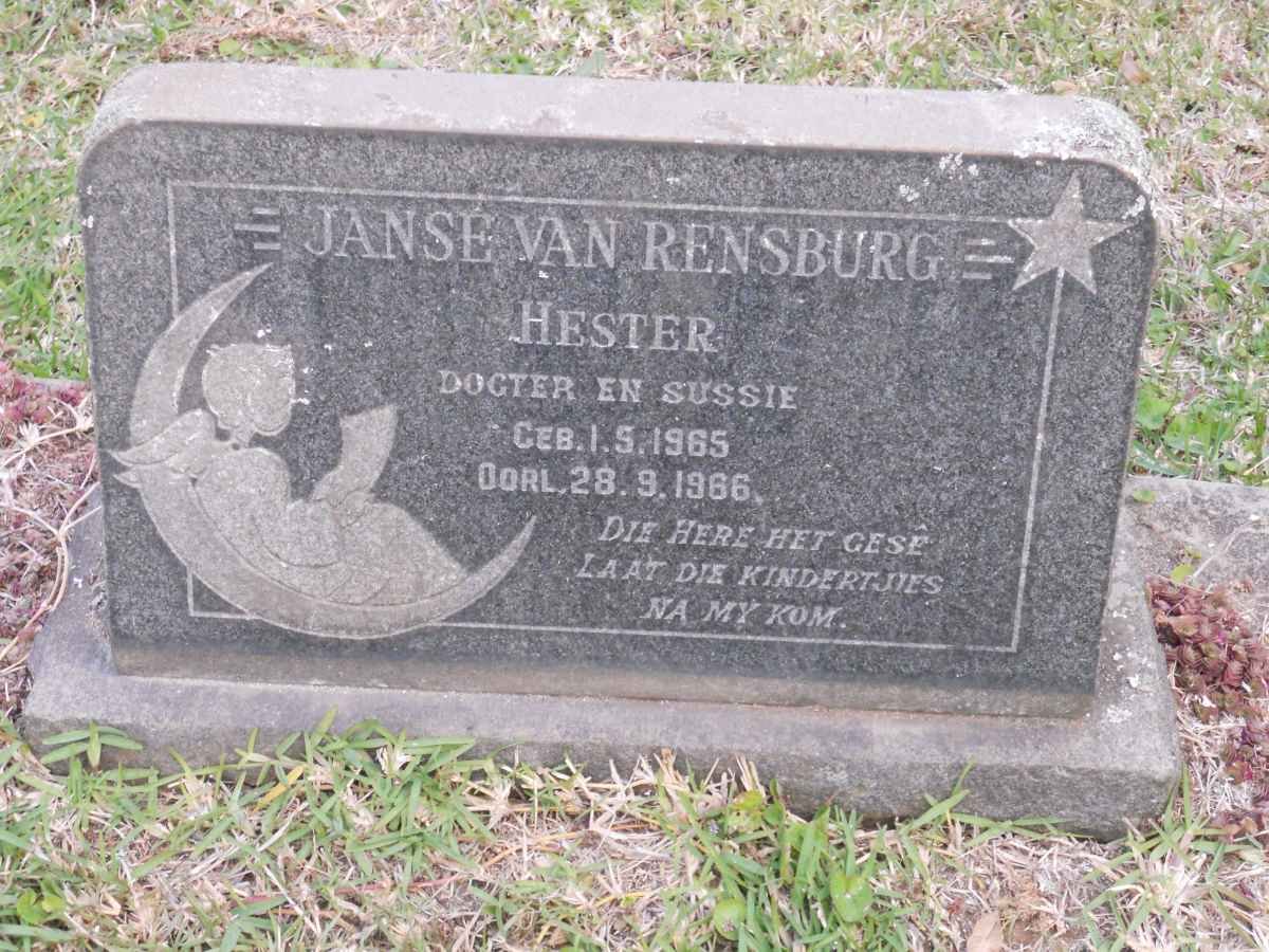 RENSBURG Hester, Janse van 1965-1966