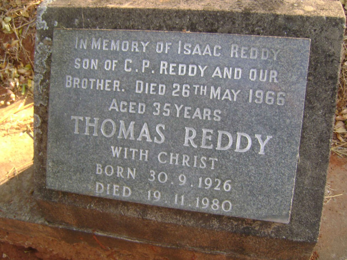 REDDY Thomas 1926-1980 :: REDDY Isaac -1966