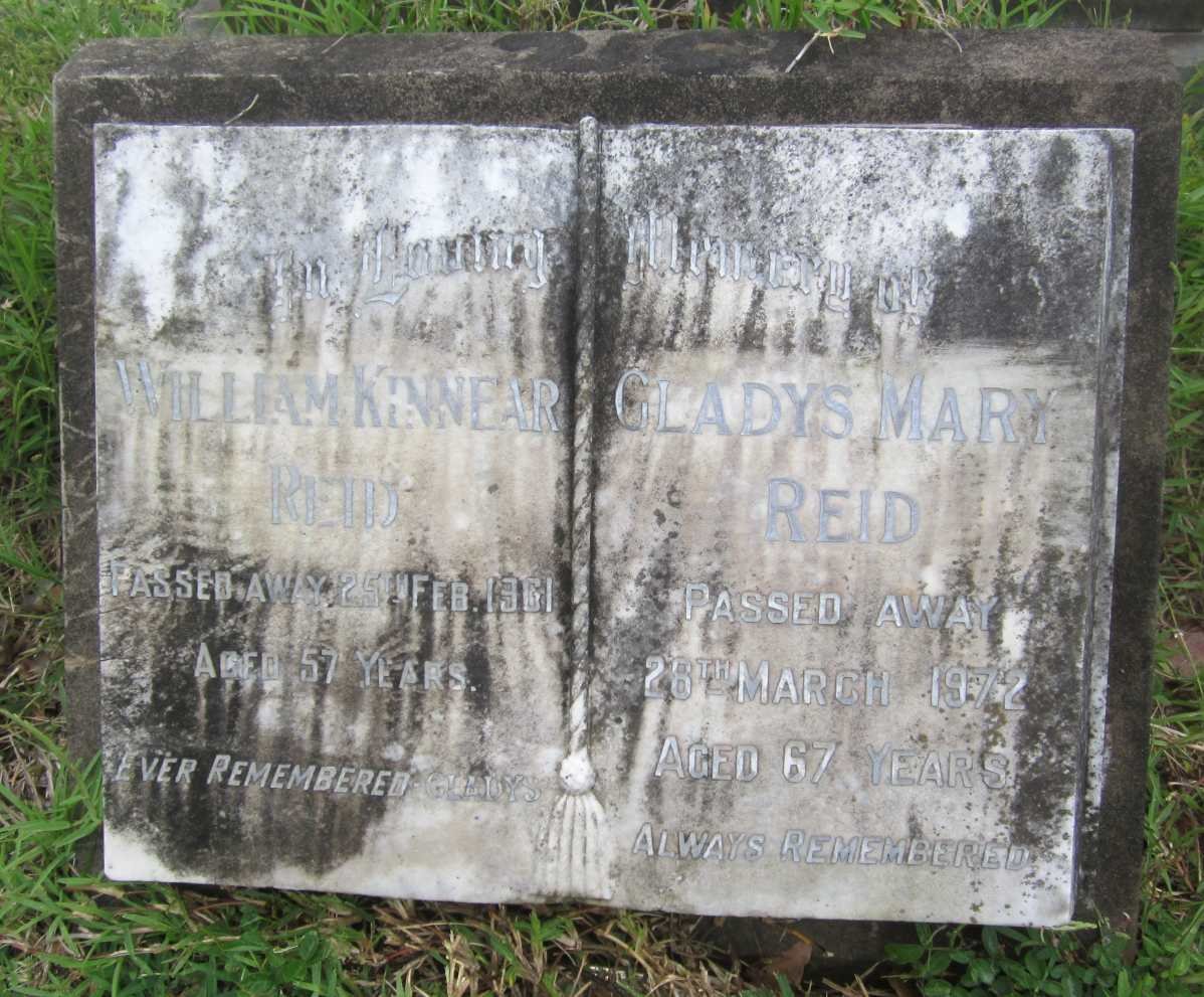 REID William Kinnear -1961 &amp; Gladys Mary -1972