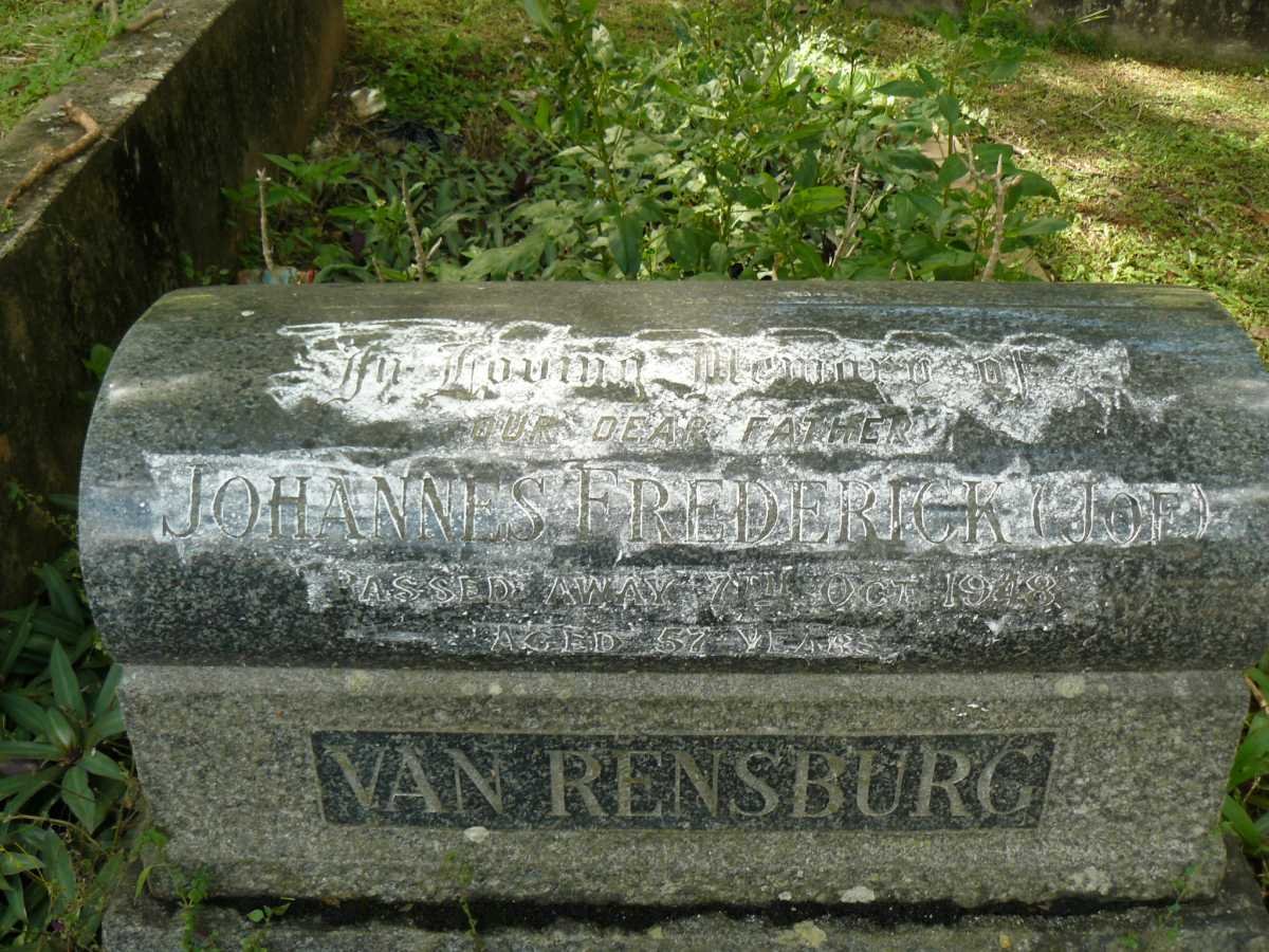 RENSBURG Johannes Frederick, van  -1948