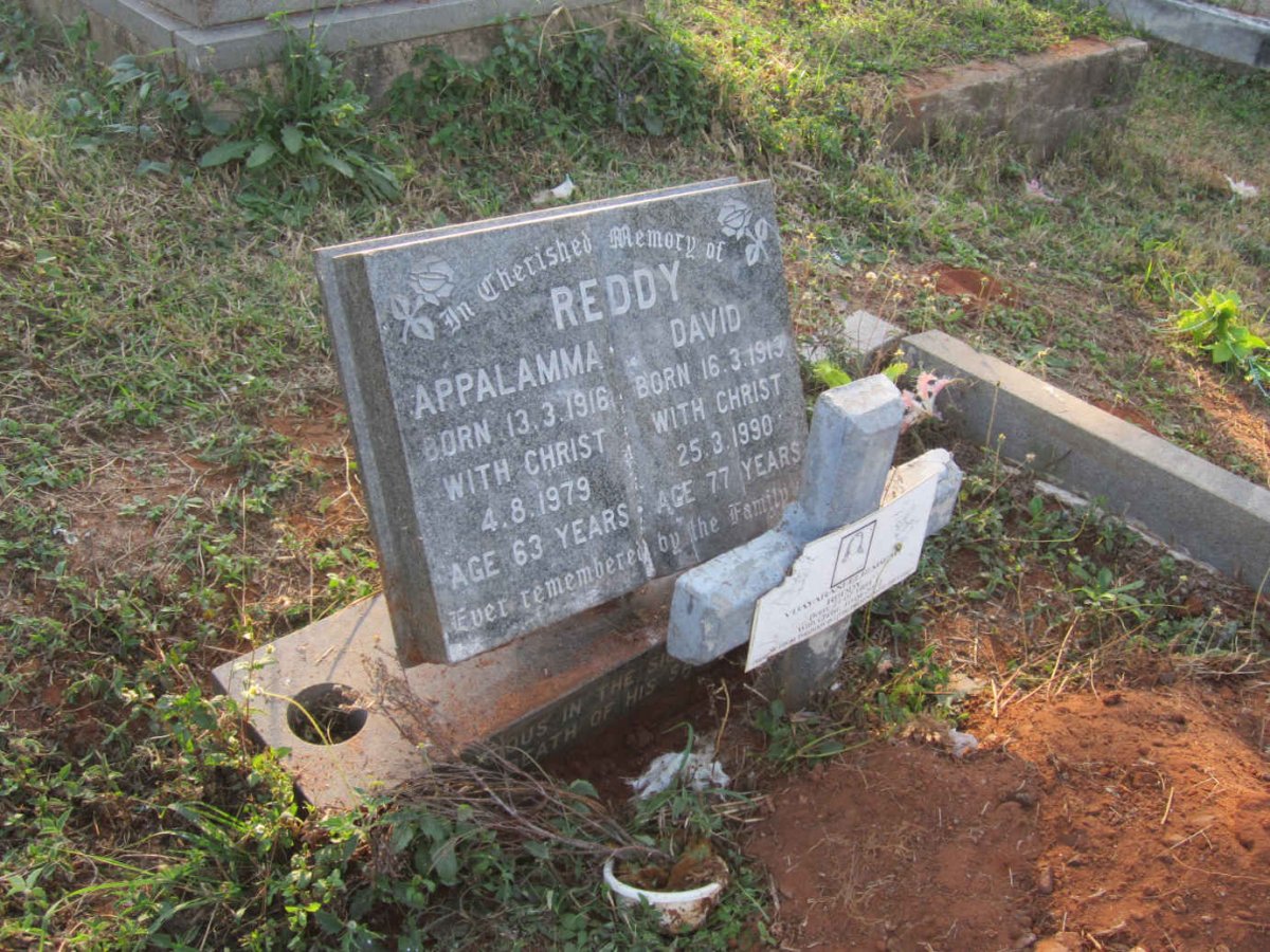 REDDY David 1913-1990 :: REDDY Appalamma 1916-1979 :: REDDY Vijayarani Elizabeth 1954-2012