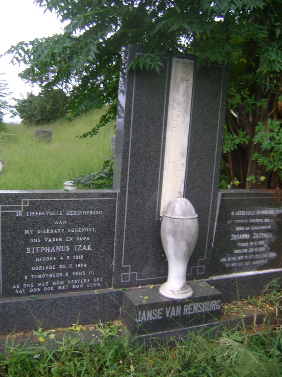 RENSBURG Stephanus Izak, Janse van 1912-1974 &amp; Susanna Zacharia 1910-1991