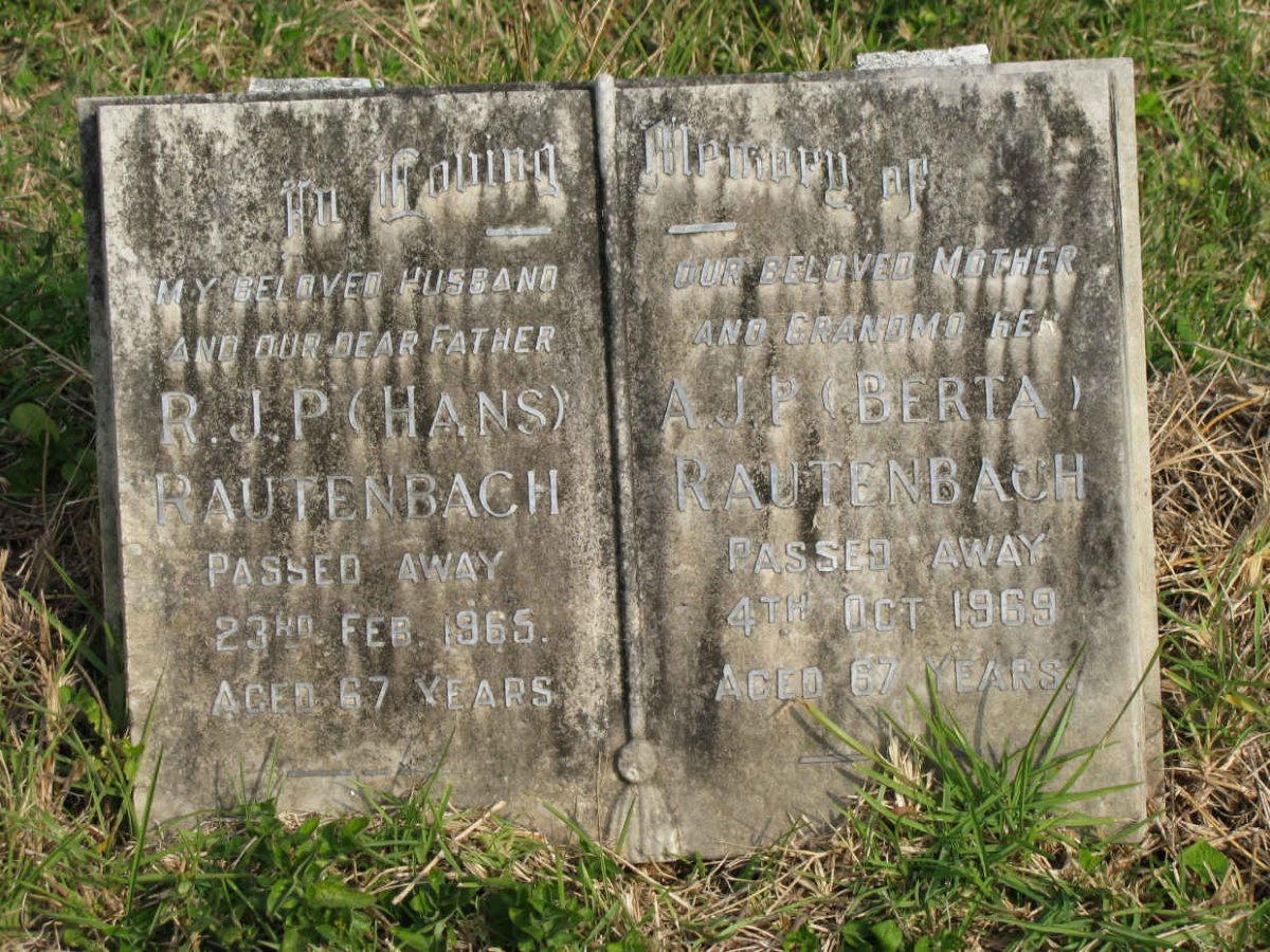 RAUTENBACH R.J.P. -1965 &amp; A.J.P. -1969