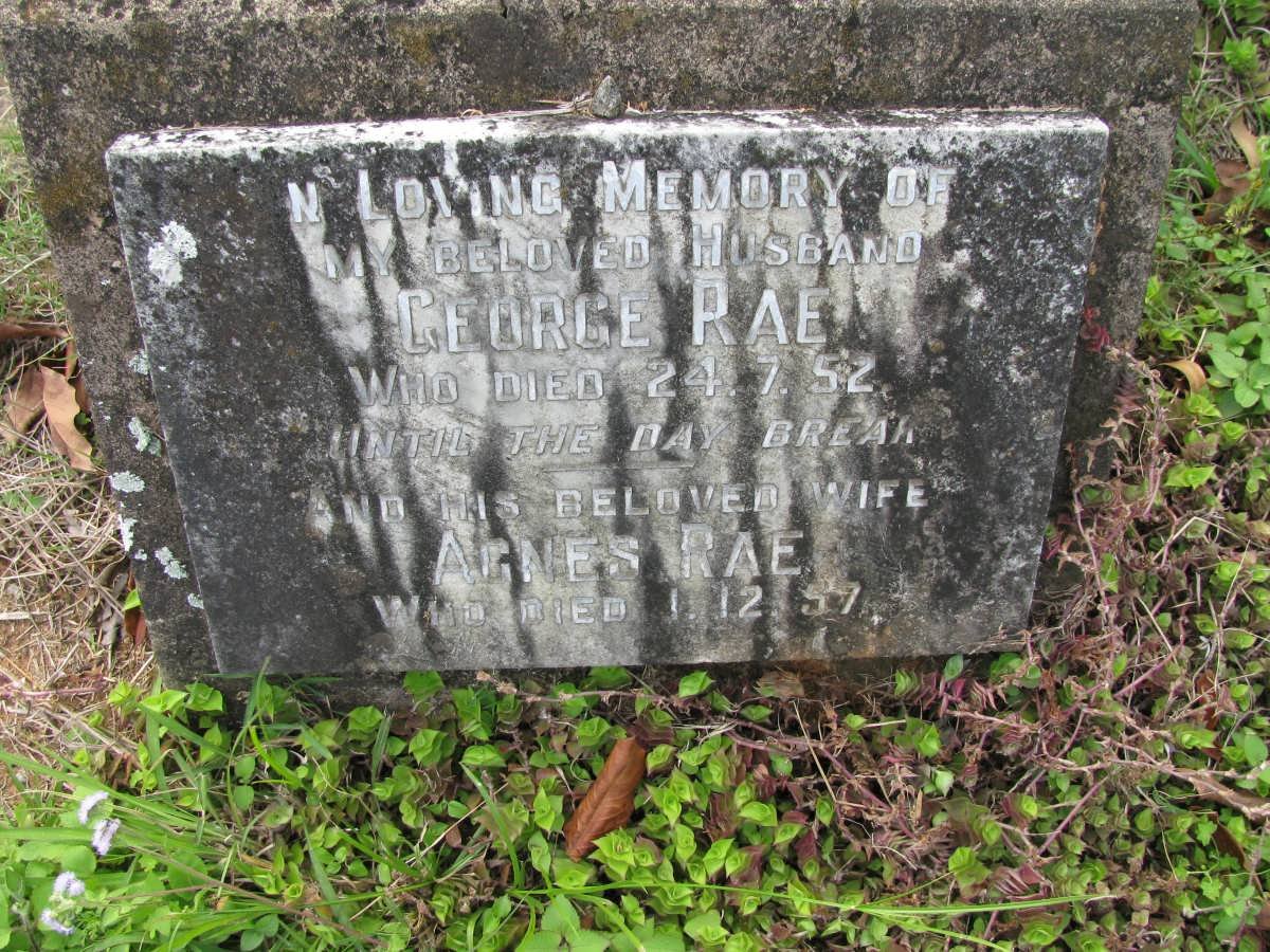 RAE George -1952 &amp; Agnes -1957