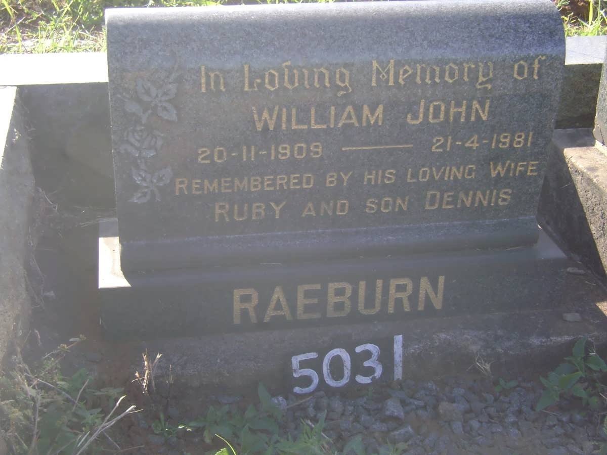 RAEBURN William John 1909-1981