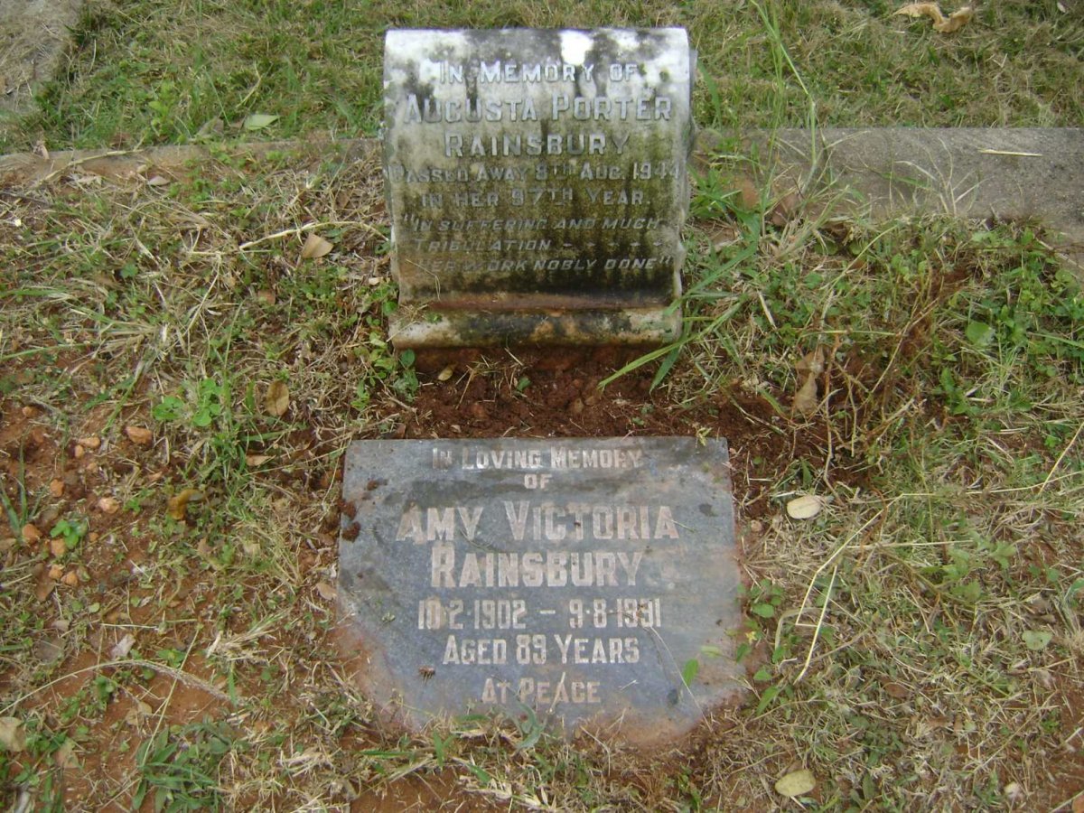 RAINSBURY Augusta Porter -1944 :: RAINSBURY Amy Victoria 1902-1991