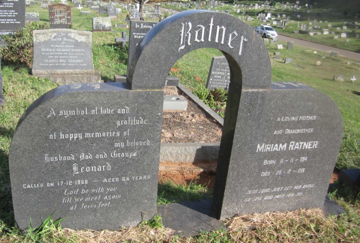 RATNER Leonard -1966 &amp; Miriam 1914-1981