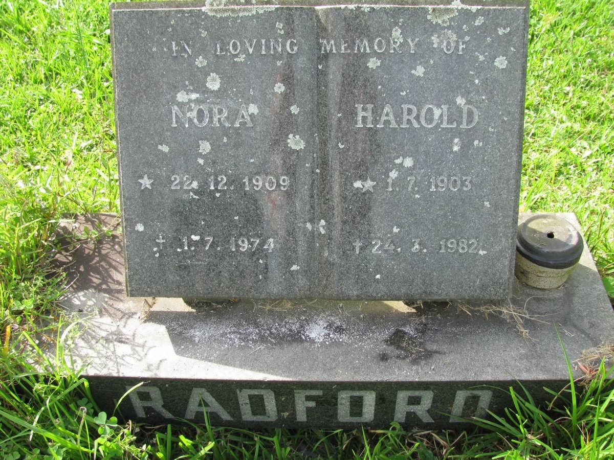RADFORD Harold 1903-1982 &amp; Nora 1909-1974